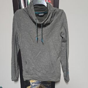The North Face Dark Gray Sweatshirt with Teal Accents